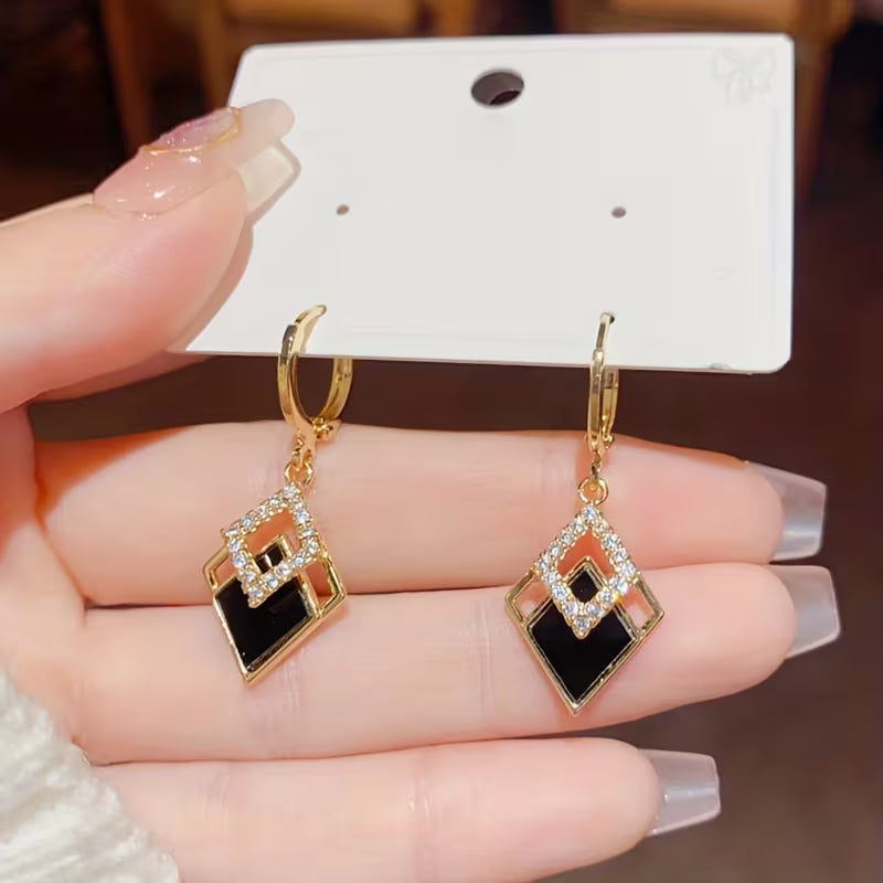 Double Rhombus Hollow-Out Women's Earrings