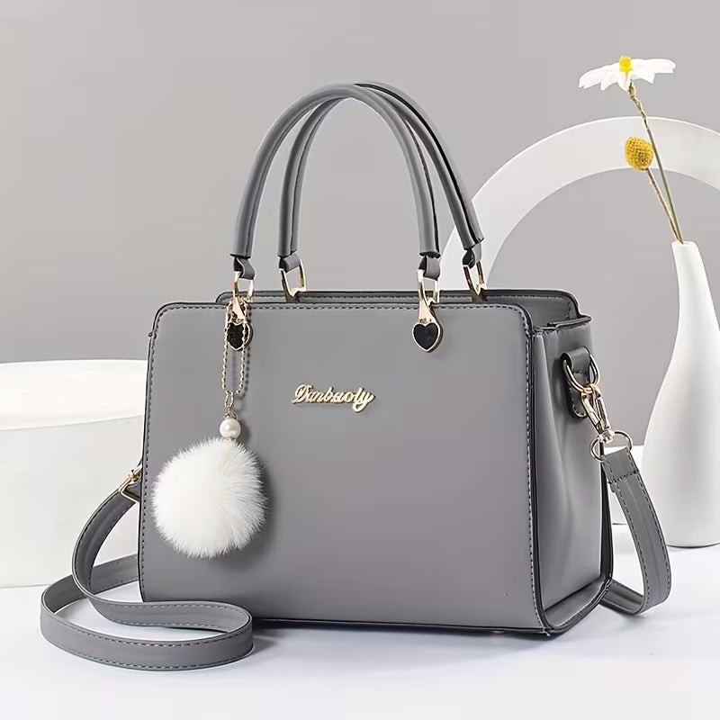 Pom-Pom Multi-Layer Crossbody Handbag