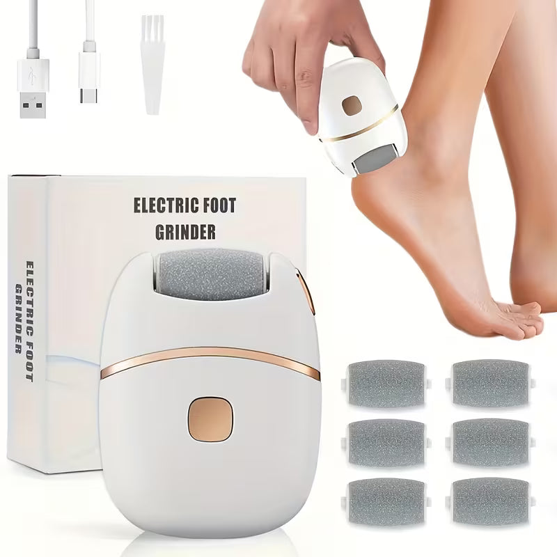 Electric Foot Scrubber with 6 Interchangeable Heads