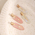 4pcs Set Pink And White Acrylic Duck Bill Hair Clips