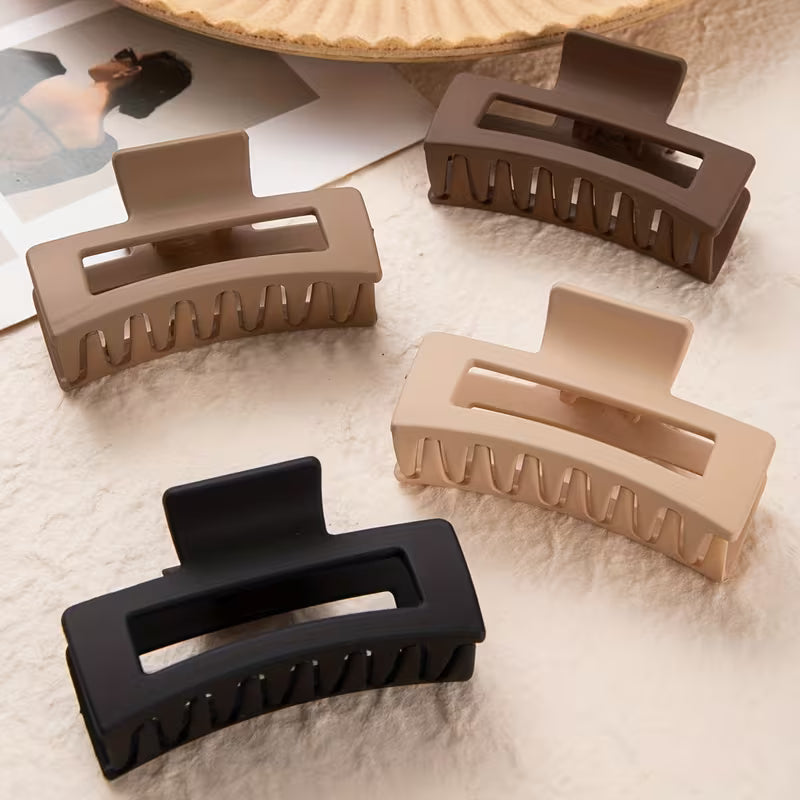 4 Pack Easy Matte Anti-Slip Retro Hollow Design Hair Claws