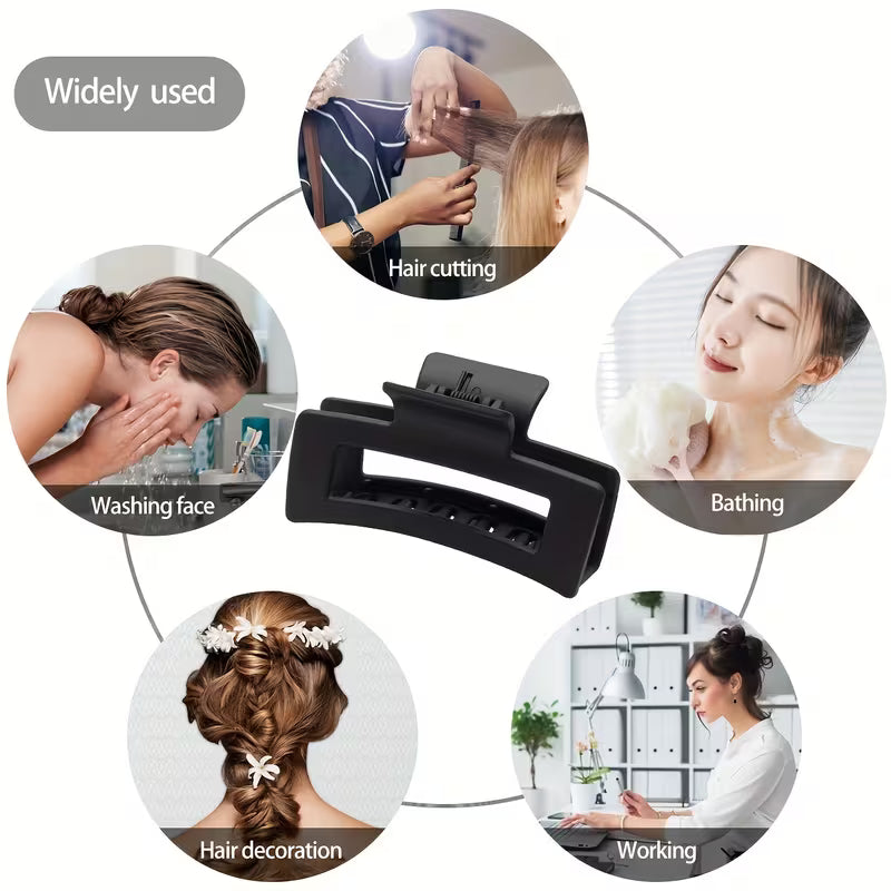 4 Pack Easy Matte Anti-Slip Retro Hollow Design Hair Claws