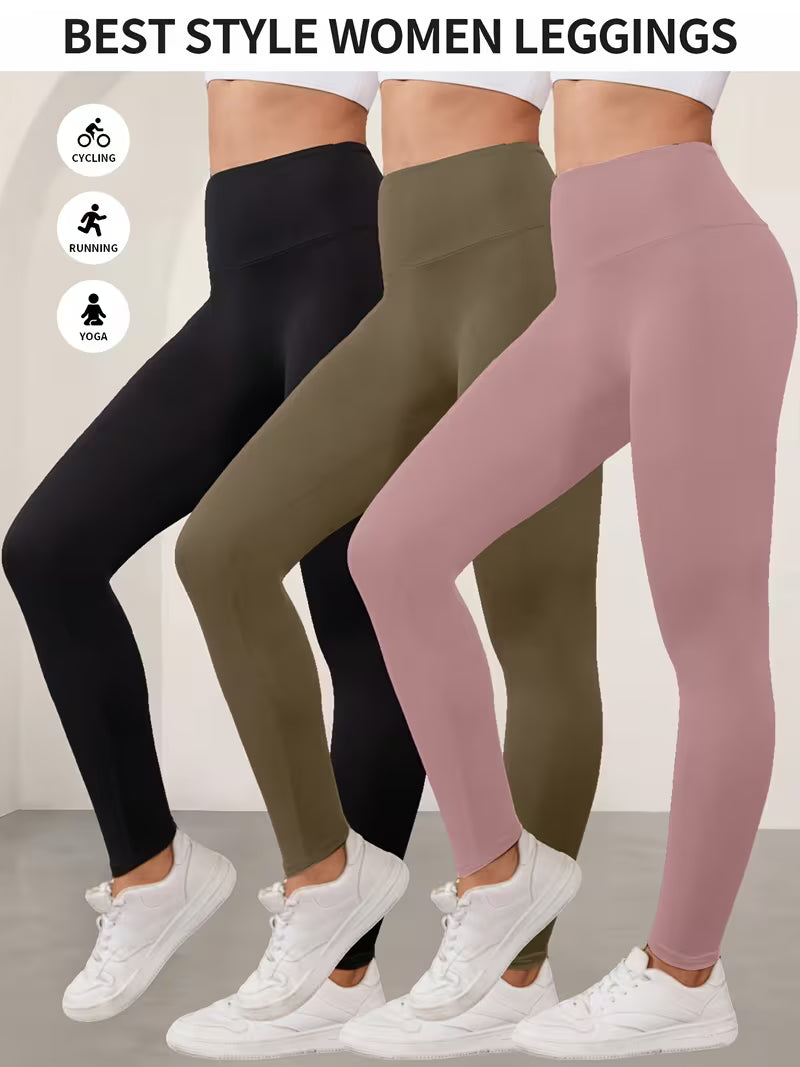 3-Pack Super Soft Leggings for Women Mixed Color
