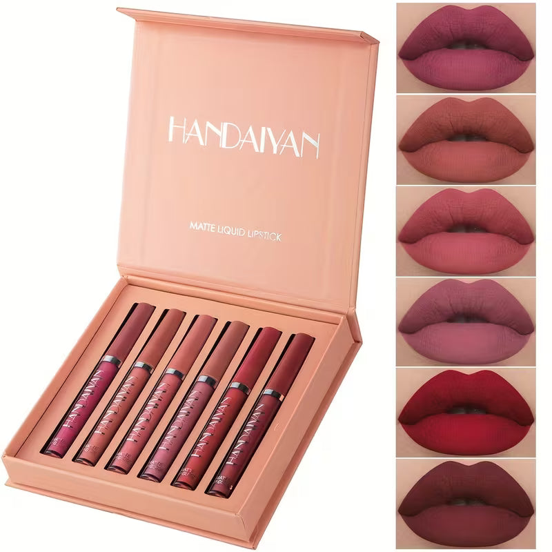 6pcs HANDAIYAN Matte Liquid Lipstick Set