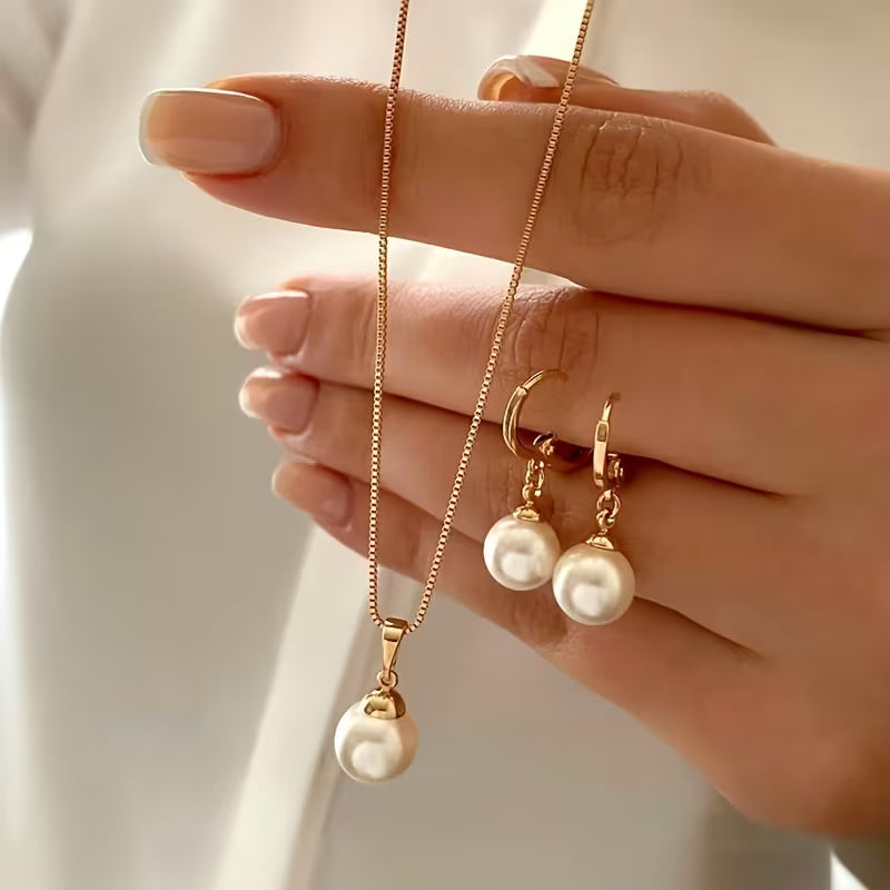 2pcs Elegant Faux Pearl Jewelry