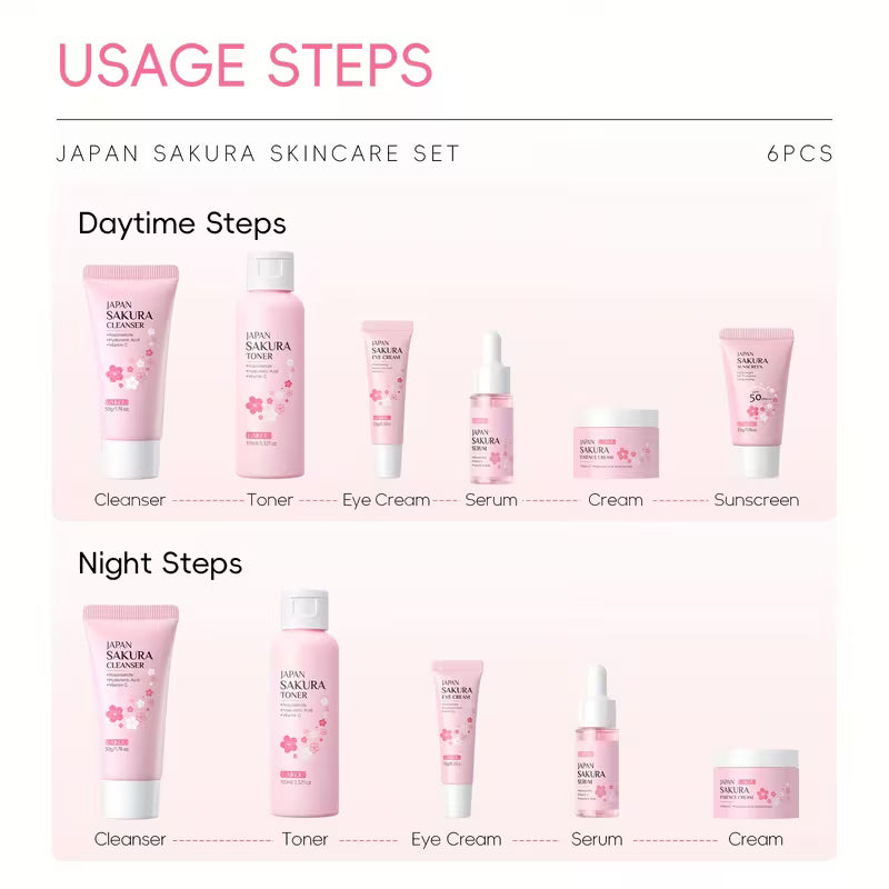 6pcs Sakura Skincare Set