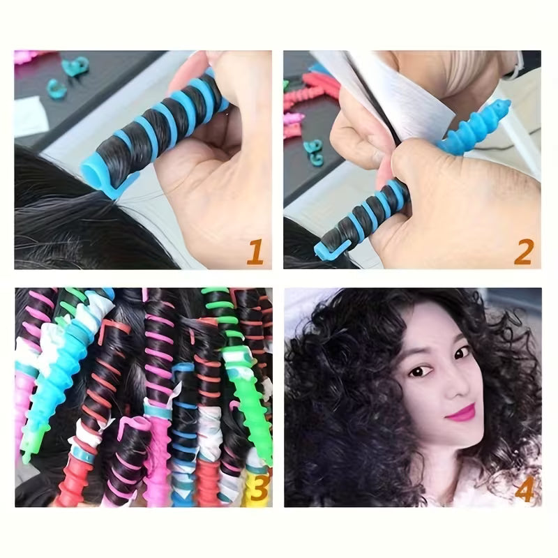 30pcs Mixed Colors Random Spiral Hair Curlers