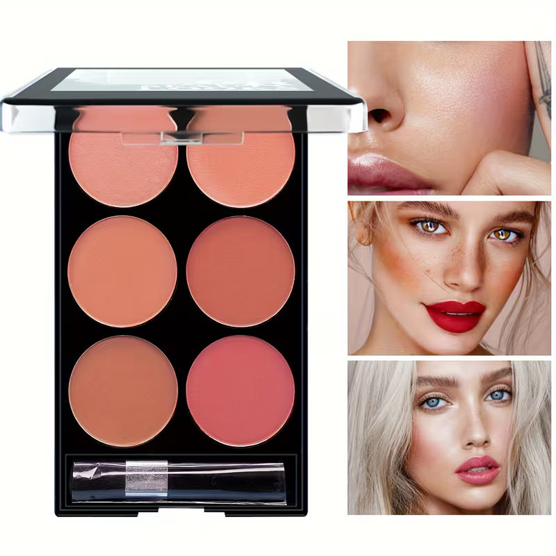6-Color Waterproof Blush Palette