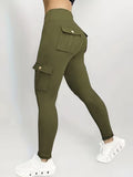 Solid Color Butt Lifting Yoga Leggings With Pockets