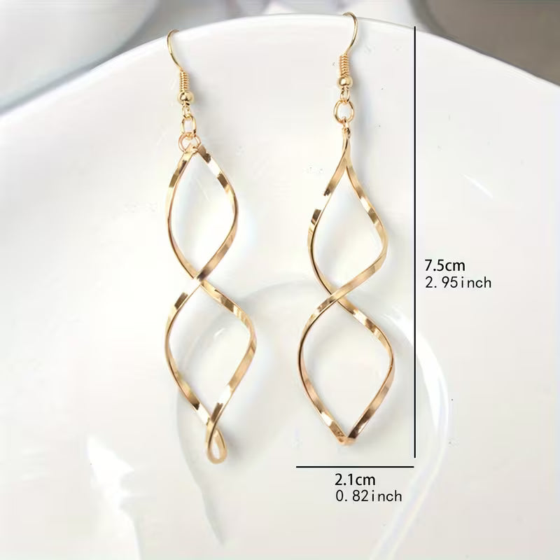 Pair of Stylish And Unique Spiral Curved Earrings