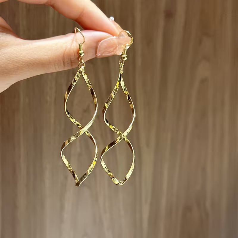 Pair of Stylish And Unique Spiral Curved Earrings