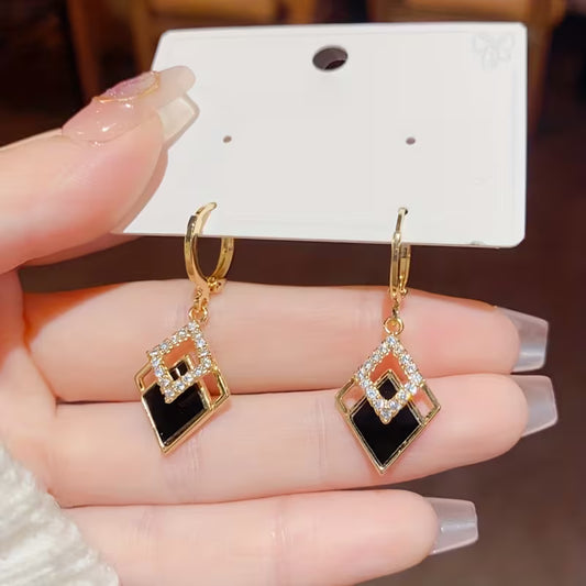 Double Rhombus Hollow-Out Women's Earrings