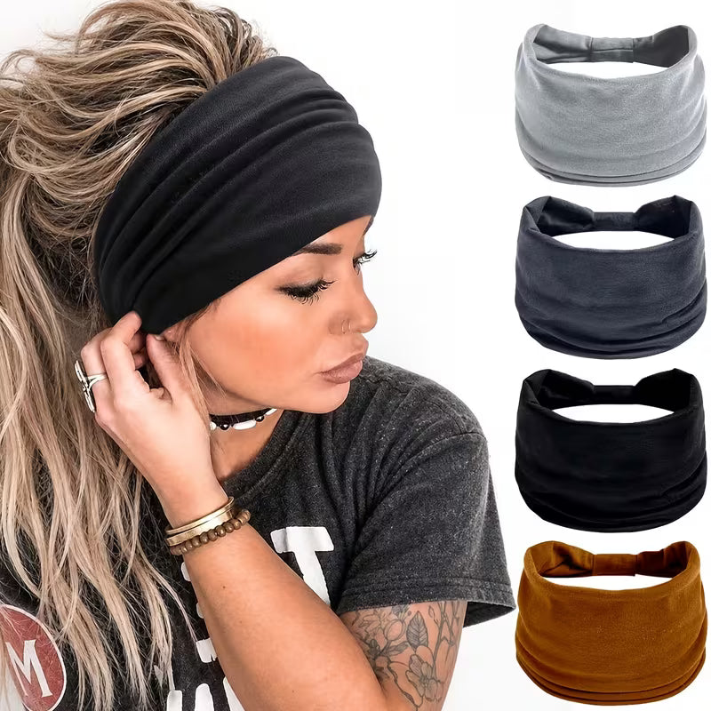 Women's Black Wide Bohemian Headband