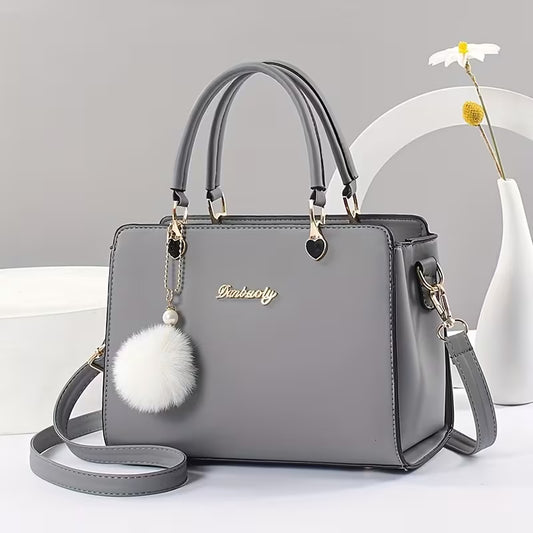 Pom-Pom Multi-Layer Crossbody Handbag