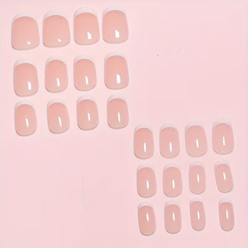 24pcs Luxurious Glossy Short Coffin Press on Nails