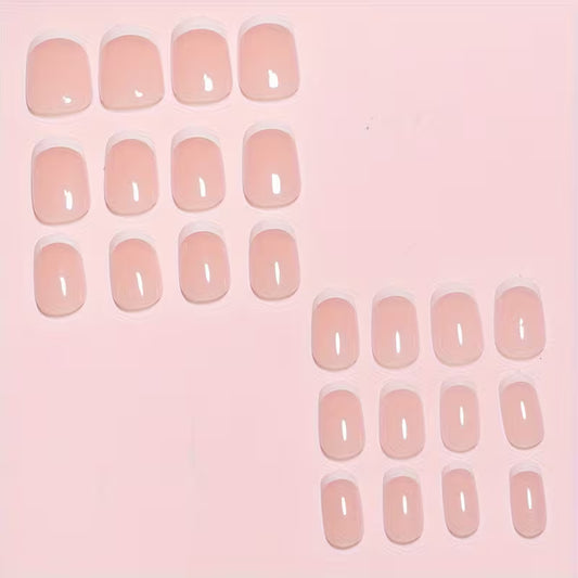 24pcs Luxurious Glossy Short Coffin Press on Nails