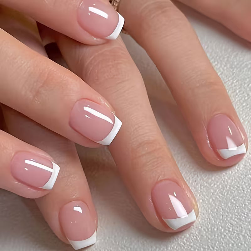 24pcs Luxurious Glossy Short Coffin Press on Nails