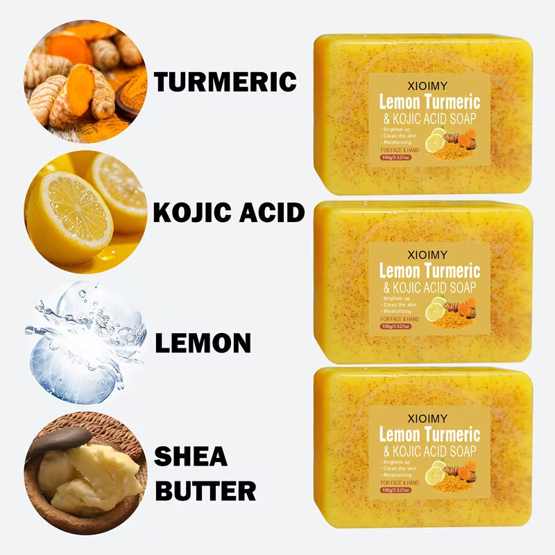 6pcs Turmeric and Lemon Cleansing Brightening Soap